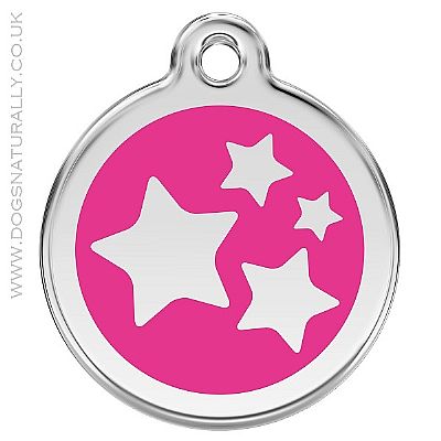 Hot Pink Star Dog ID Tags (3x sizes)